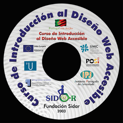 Car&aacute;tula del CD del Curso de Introducci&oacute;n al Dise&ntilde;o Web Accesible para el Consorcio e-University.