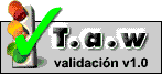 Logo de validaci&oacute;n de TAW con la marca de 'correcto'.