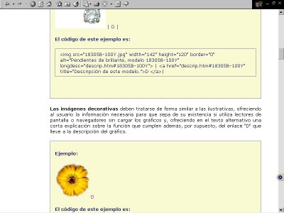 Im&aacute;gen de parte de la p&aacute;gina en la que se exponen ejemplos de buenas pr&aacute;cticas.