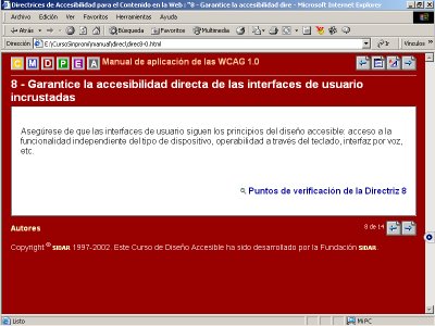 Imagen de la secci�n del manual que recopila las directrices en espa�ol.
