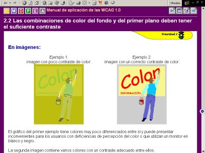 Im&aacute;gen de parte de la p&aacute;gina en la que se exponen ejemplos de buenas pr&aacute;cticas.