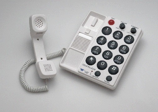 Foto de un tel&eacute;fono fijo.