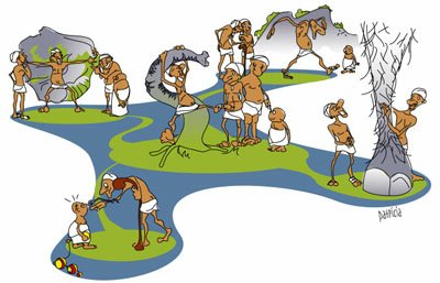 representa la visi�n de cada uno de los hombres ciegos sobre el elefante.