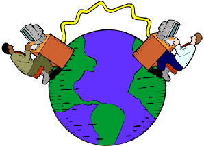 Dibujo que representa a dos usuarios conectados entre s�.