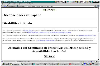 P�gina principal de la Web