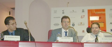 Alejandro Flor&iacute;a, Carlos Egea y Carlos Velasco durante la sesi&oacute;n del G3.