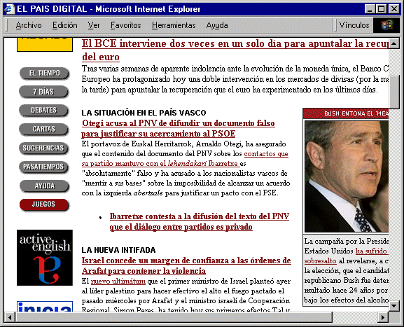Imagen de la p�gina mostrada por Internet Explorer.