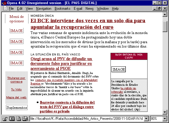 Imagen de la p�gina mostrada por Opera.