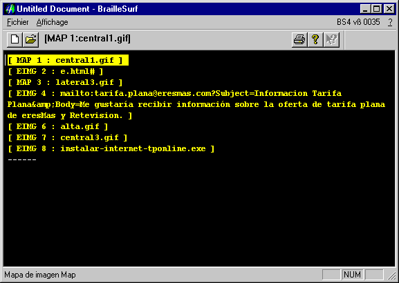 Imagen de la p�gina mostrada por BrailleSurf.