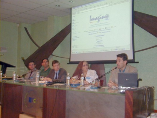 Foto del módulo 2: De izquierda a derecha, Miquel Termens, Alfonso Iglesias, Joaquín Trapero, Graciela Caplan y Juan Antonio Rodríguez.