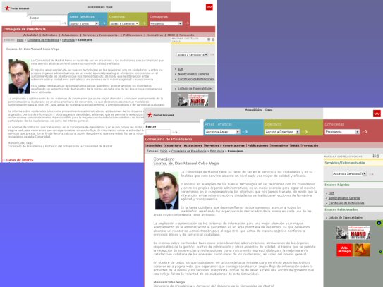 Vista comparativa de una p�gina que presenta muchas barreras de accesibilidad y la misma con el mismo aspecto pero ya sin barreras.