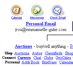 Vista de una secci�n de una p�gina con y sin modificar los colores prederminados de los enlaces.